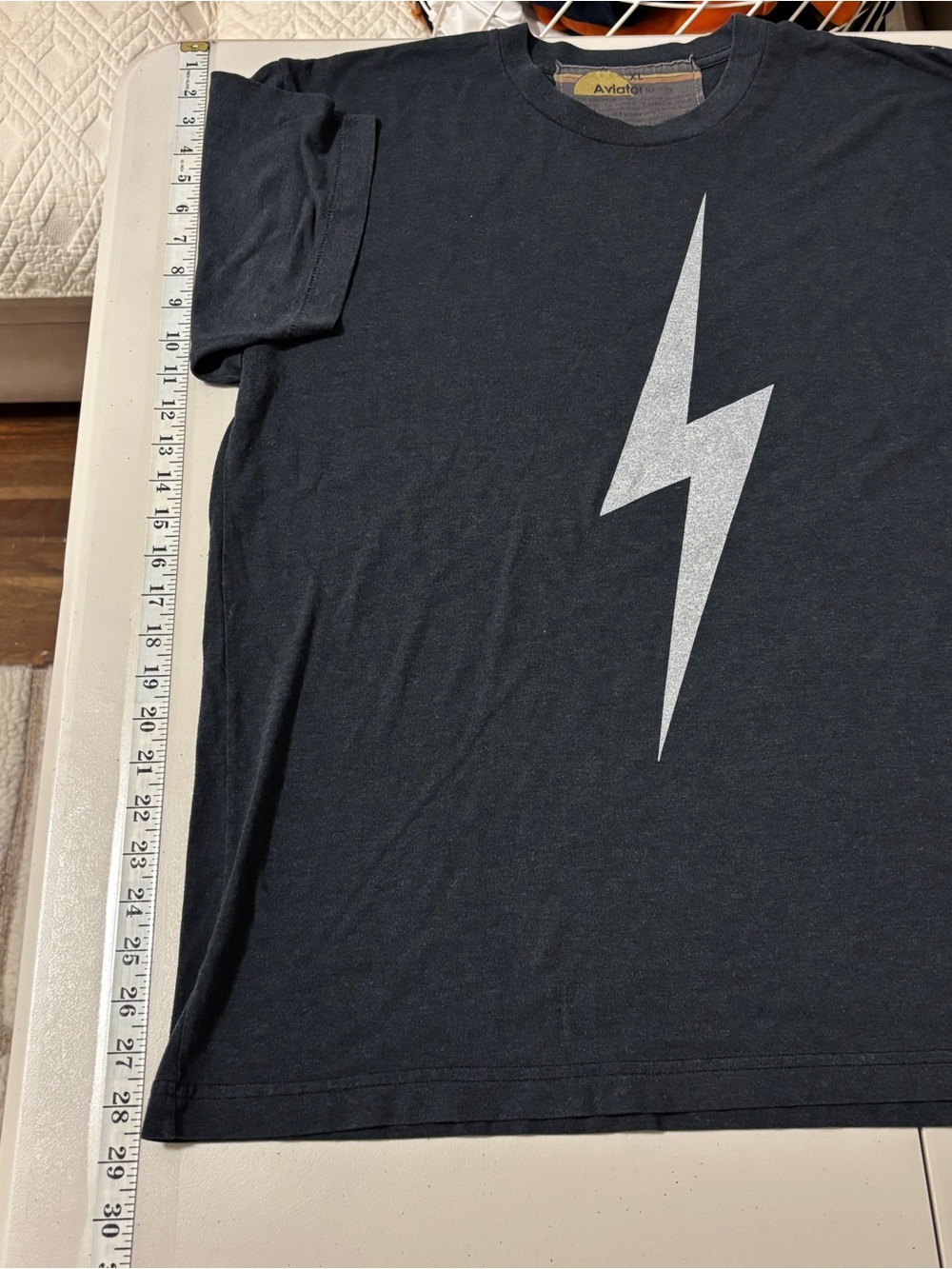 Aviator Nation Mens Grey Tee Size XL Lightning Bolt Elevated Basic Gorpcore Y2K - Picture 4 of 6